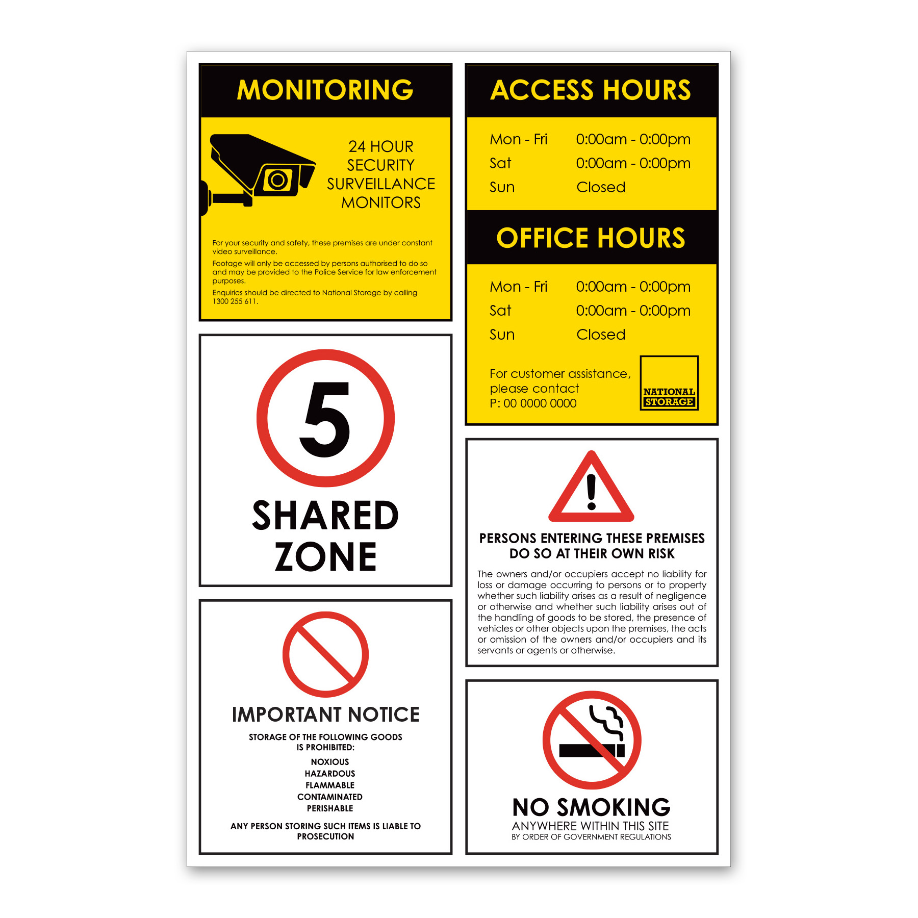 CONSOLIDATED GATE SIGN STAFFED - AUS