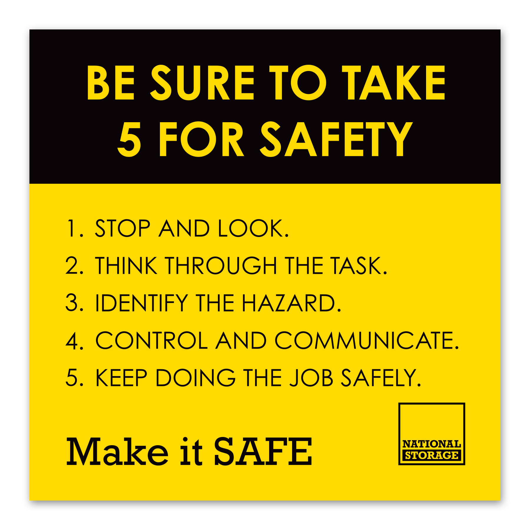 TAKE 5 FOR SAFETY